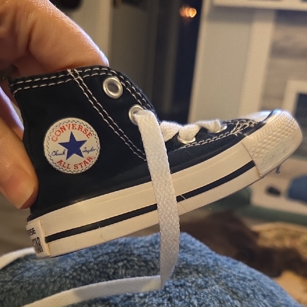 Converse Toddler Black and White High-Top Sneakers